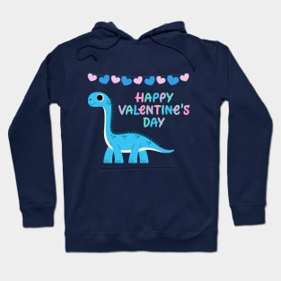 Kids Happy Valentines Day Dinosaur Hoodie